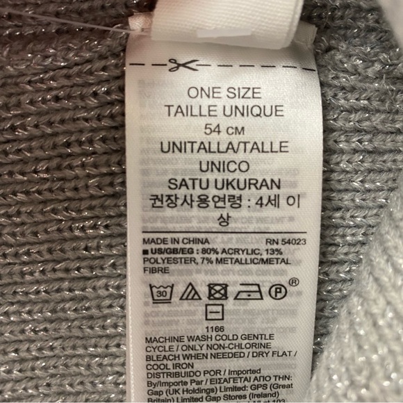 NWT Gap Kids' Knit Grey Silver Beanie Hat - One Size - Picture 5 of 6